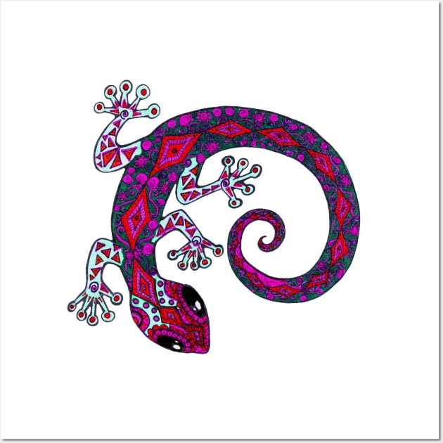 Colorful Gecko Wall Art by Heartsake